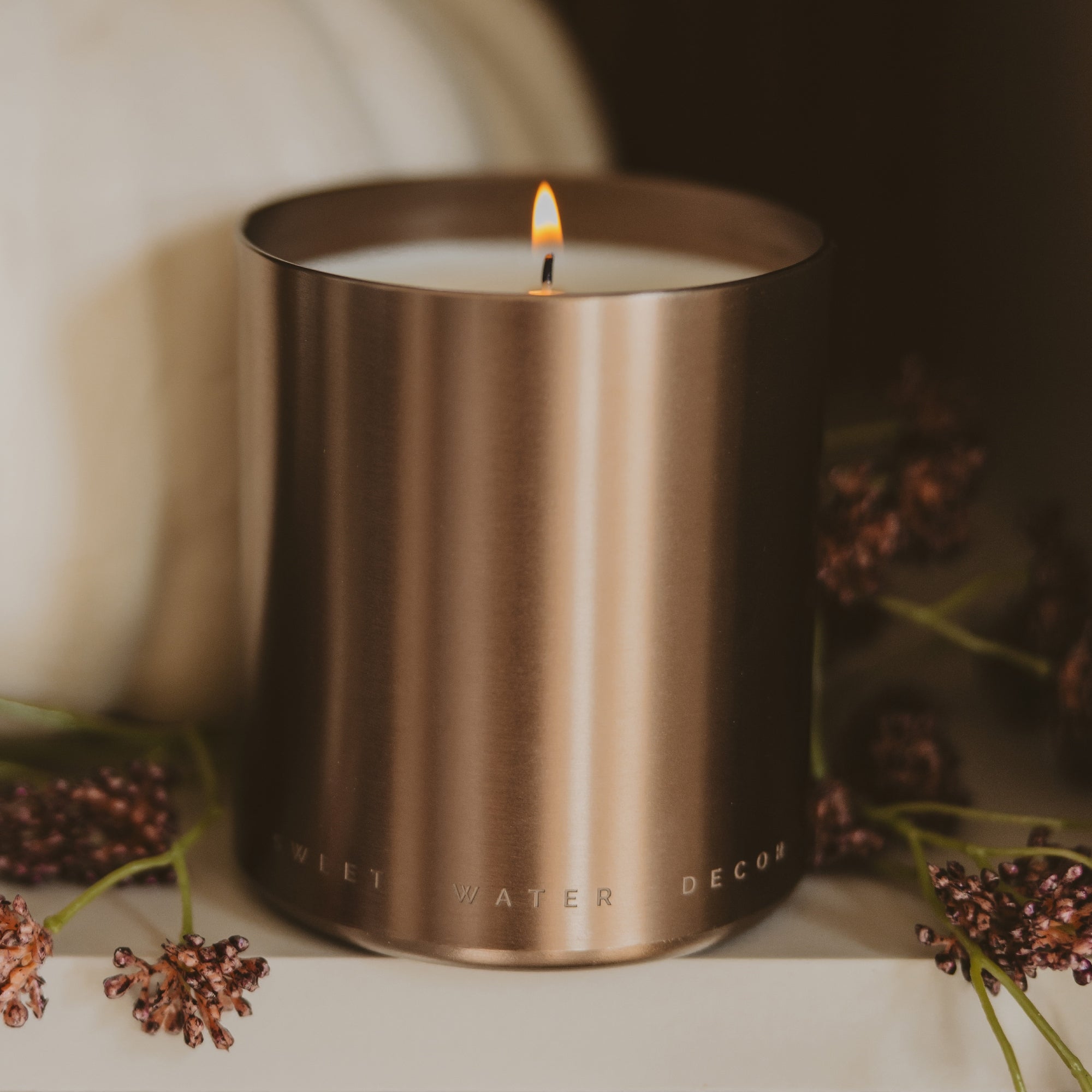 Hello Fall Soy Candle - Bronze Metal Jar, 10 oz - view 2