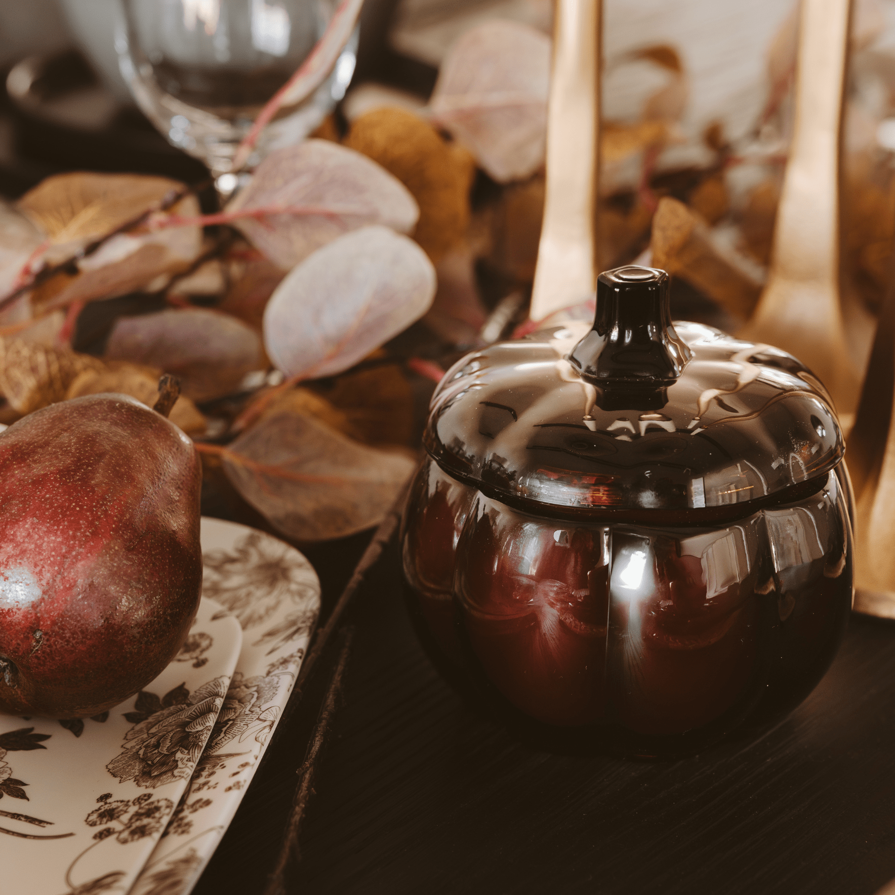 Hello Fall Pumpkin Candle - Amber Glass Jar, 20 oz - view 2