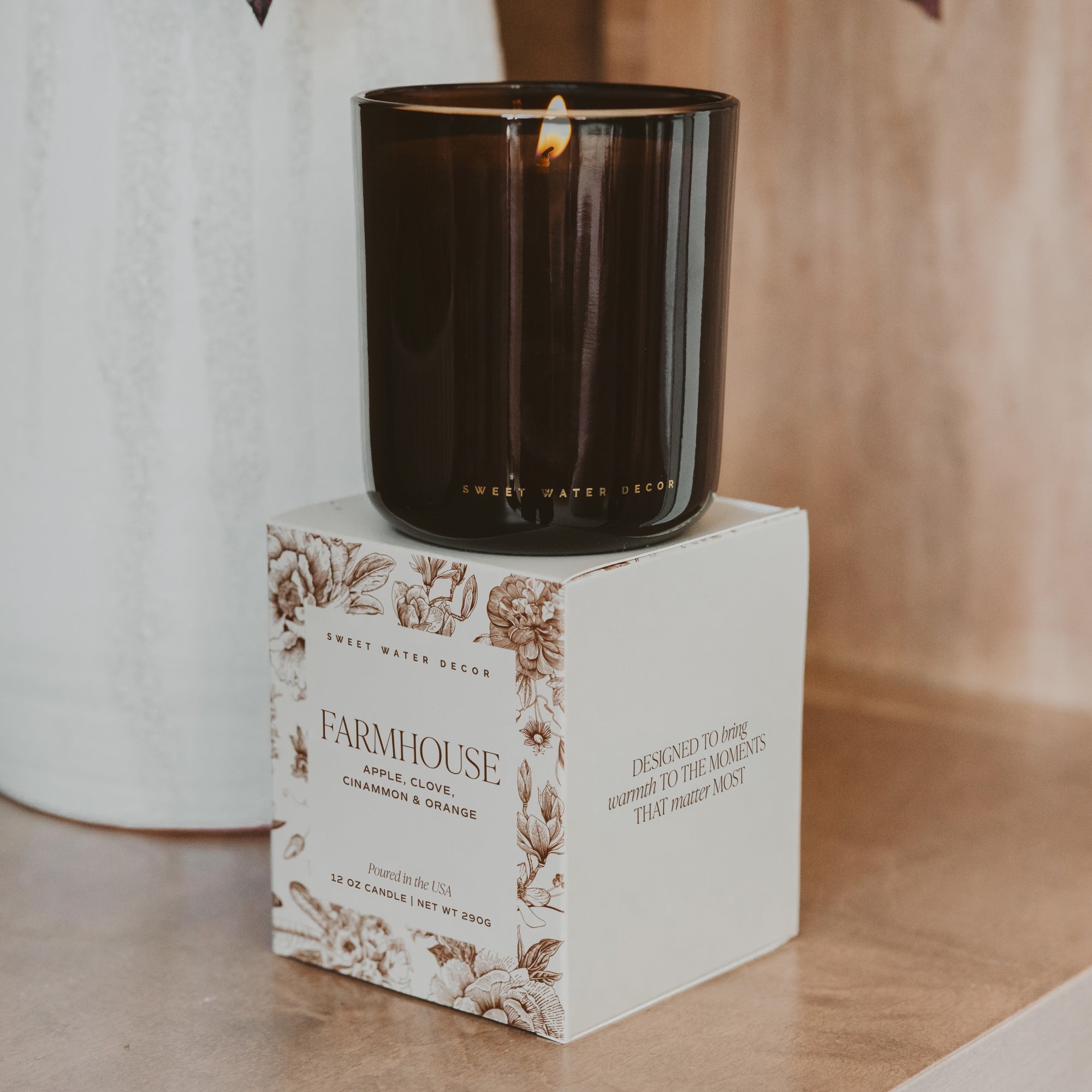 Farmhouse Soy Candle - Boxed Amber Jar, 12 oz - view 1