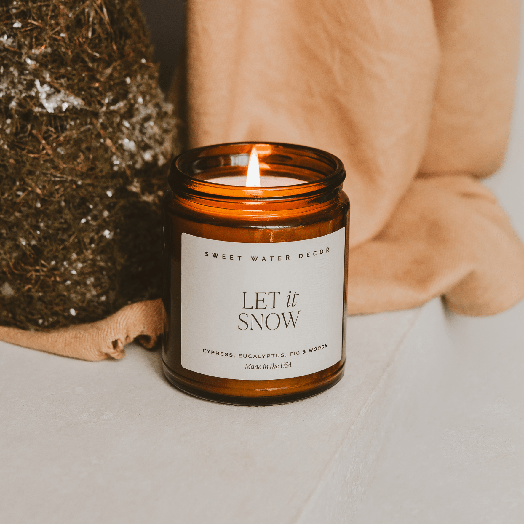 Let It Snow Soy Candle - Amber Jar, 9 oz - view 2
