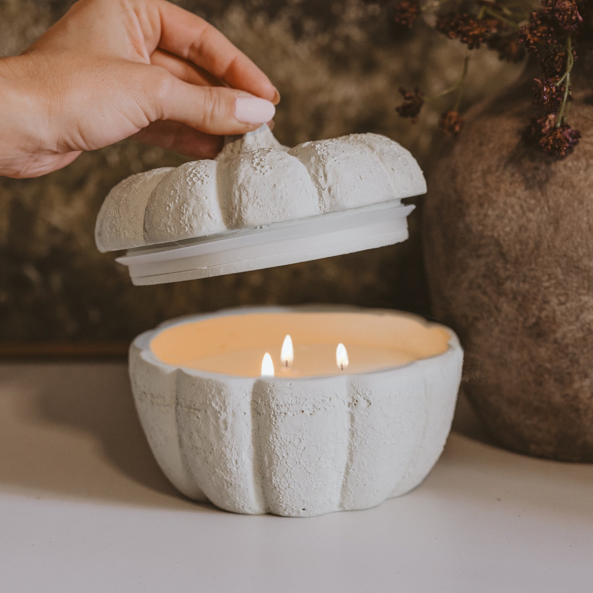 Cashmere Vanilla Pumpkin Candle - Cement Jar, 13.5 oz - view 1