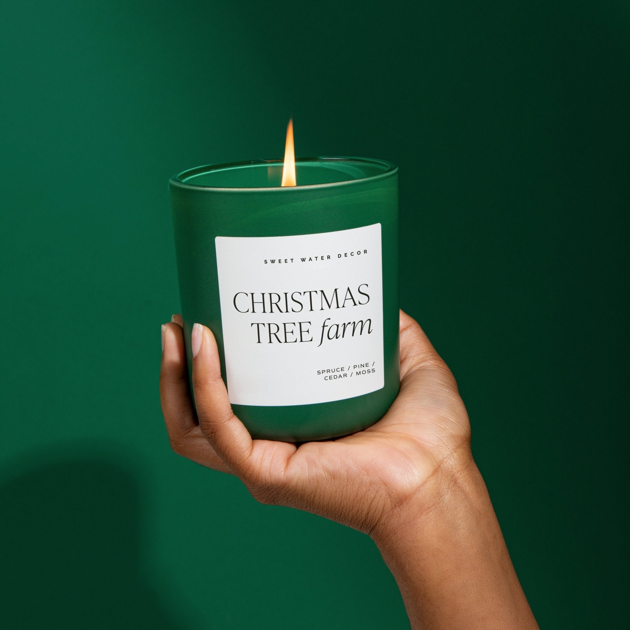 Christmas Tree Farm Candle - Green Matte Jar, 15 oz - view 5