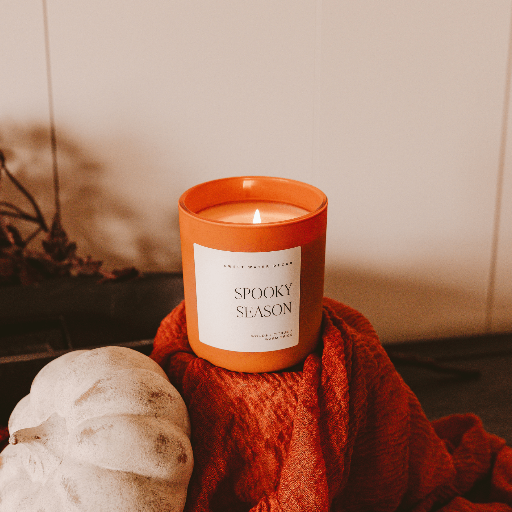 Spooky Season Soy Candle - Orange Matte Jar, 15 oz - view 2