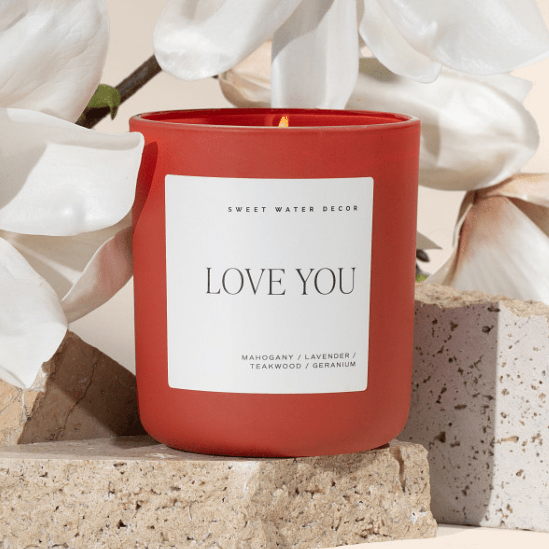 Love You Soy Candle - Red Matte Jar, 15 oz - view 2