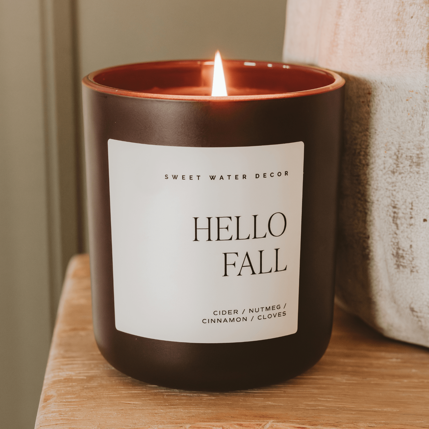 Hello Fall Soy Candle - Brown Matte Jar, 15 oz - view 2