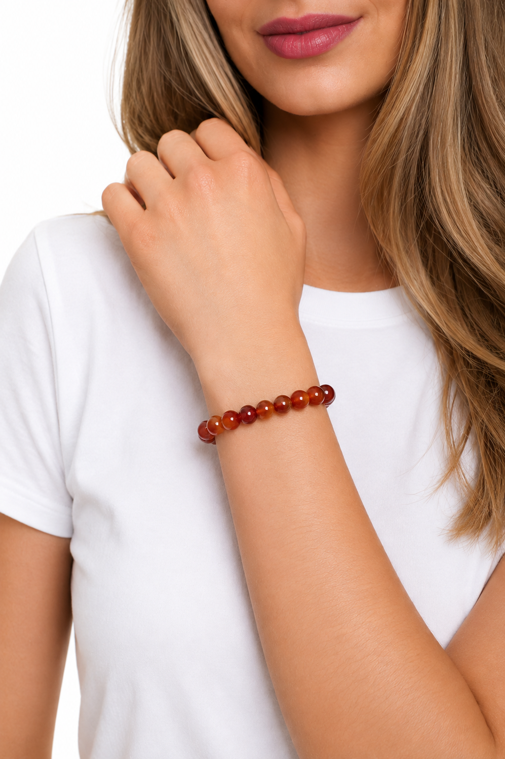 Carnelian Evil Eye Red gemstone protection bracelet for women, 30th Birthday Gift