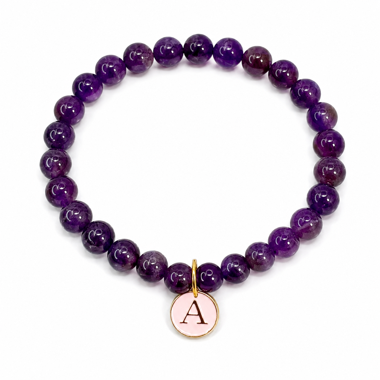 💜 Amethyst & Black Tourmaline Bracelet – Protection, Balance & Love