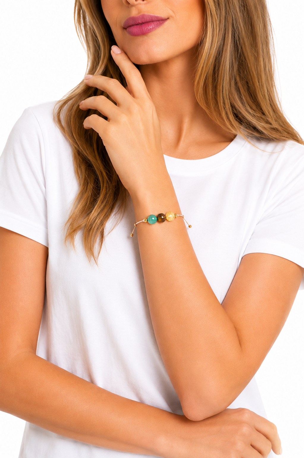 💛 Tigers Eye, Citrine & Aventurine Bracelet – Positive Energy Gift
