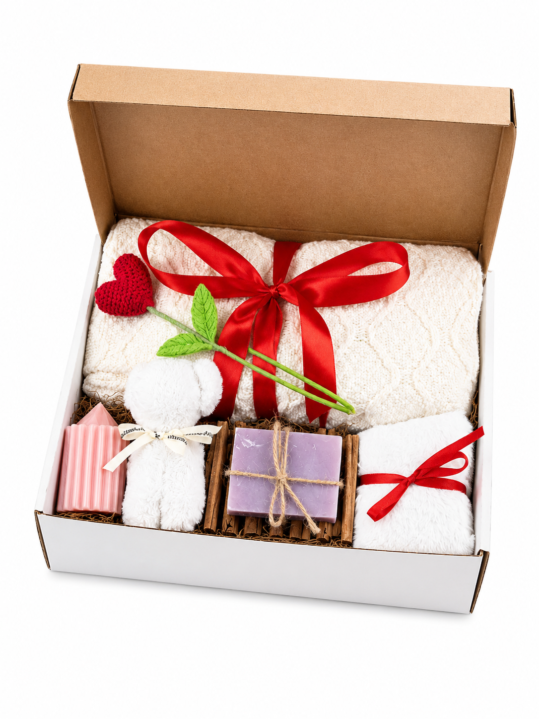 Valentine Gift Box Cozy Romantic Care Package Blanket Candle Handmade