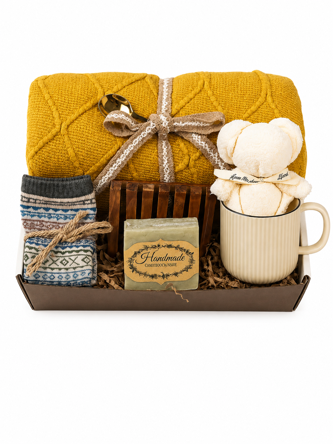 Cozy Fall Care Package – Blanket, Candle & Socks | Relaxation Gift Box for Women
