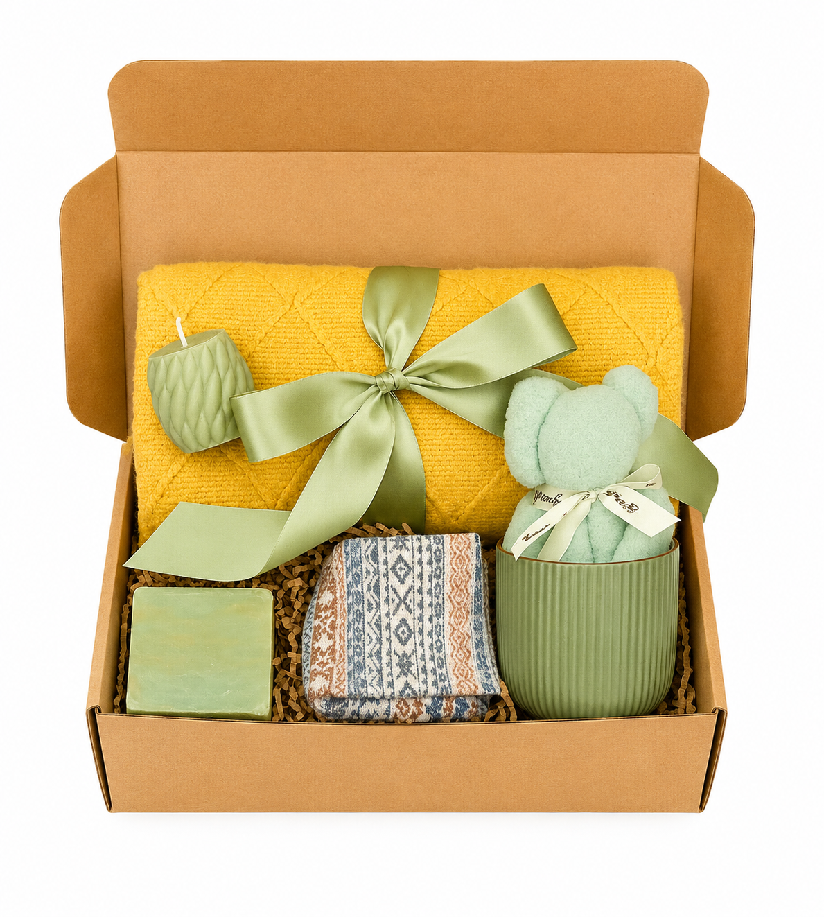 💝 Cozy Blanket Gift Basket – Hug in a Box | Self-Care Spa Bundle