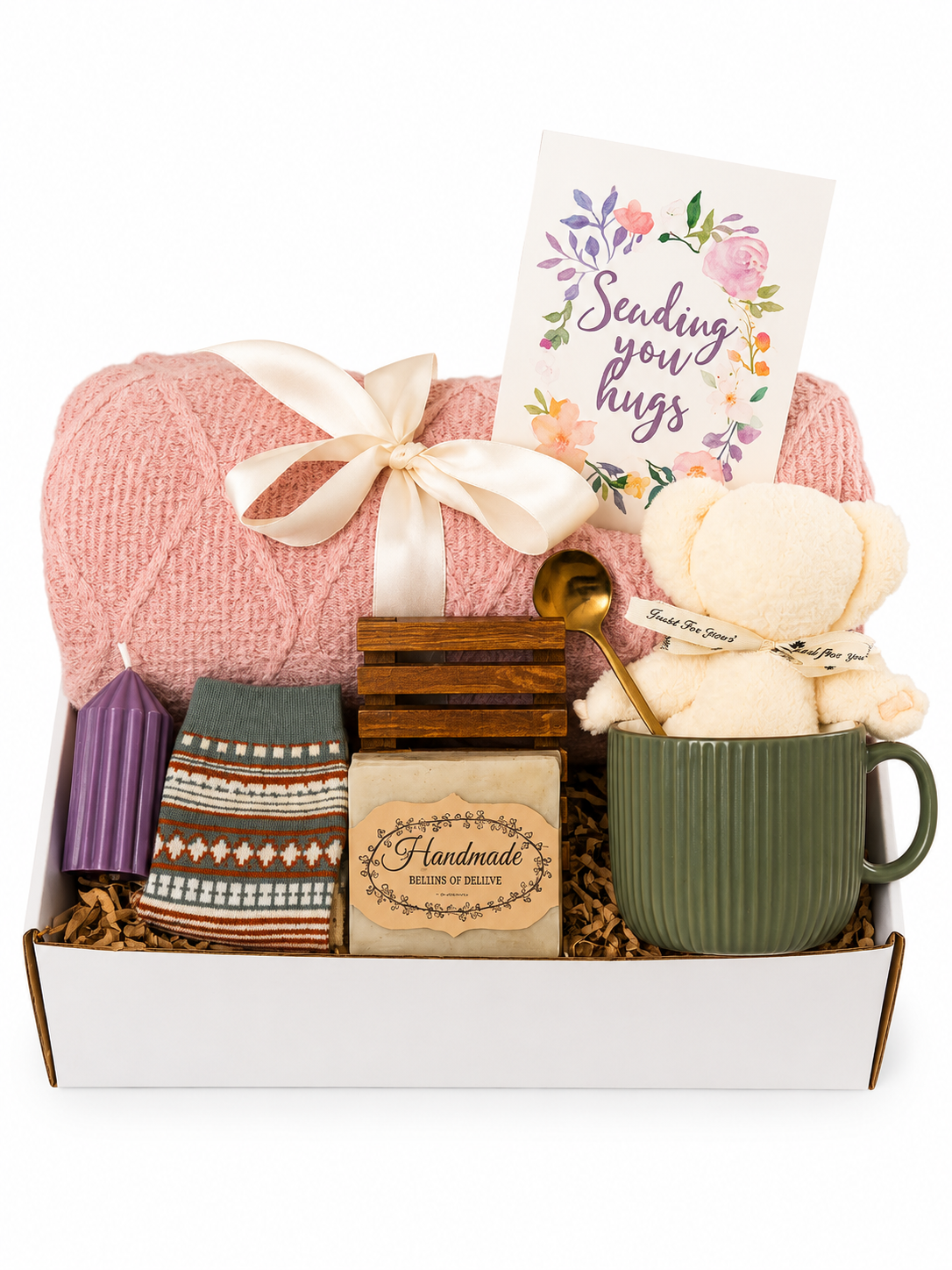 🌿 Blanket Gift Box for Women – A Hug in a Box