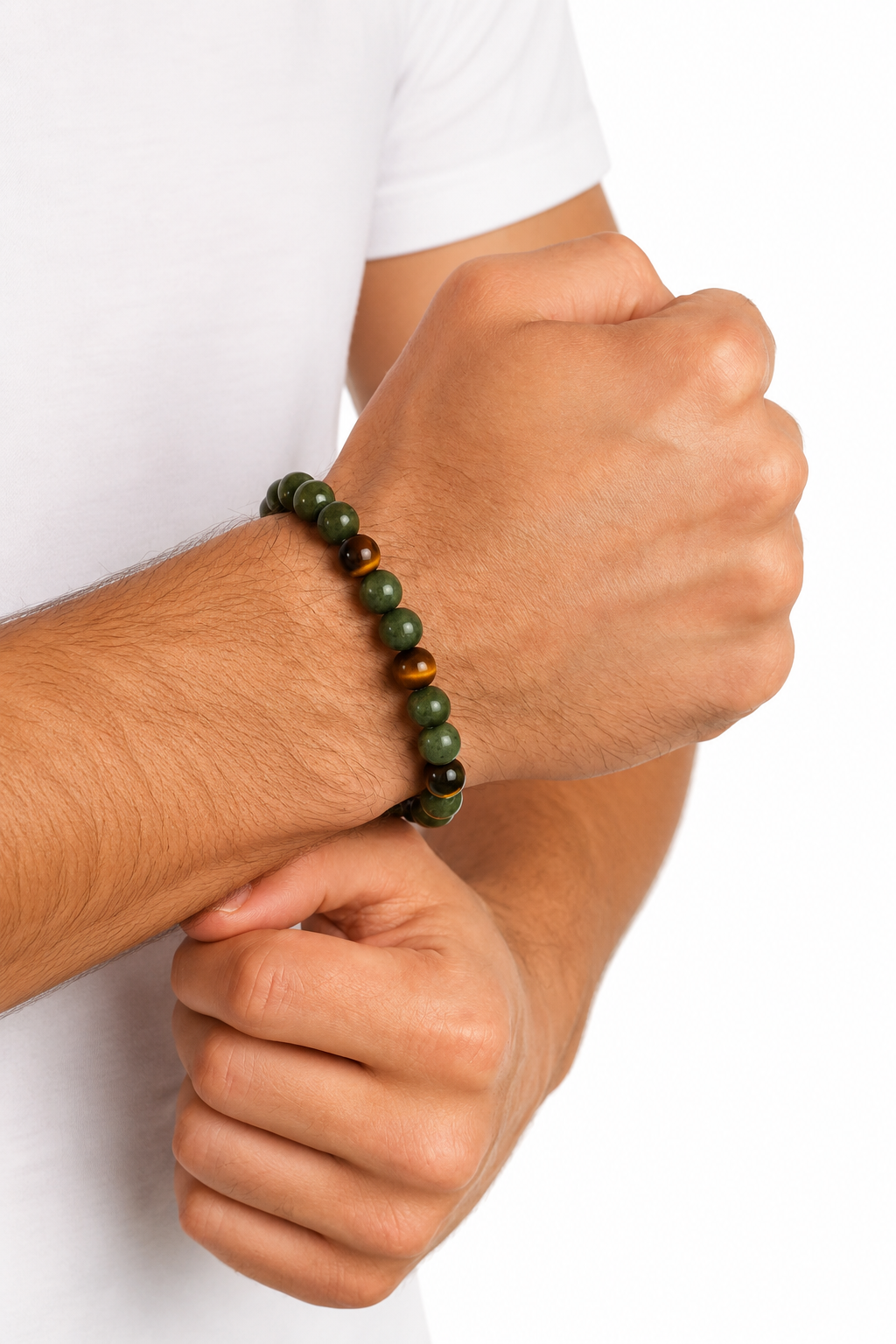 Money and Success Tigers Eye & Jade Bracelet Gift, Manifest money