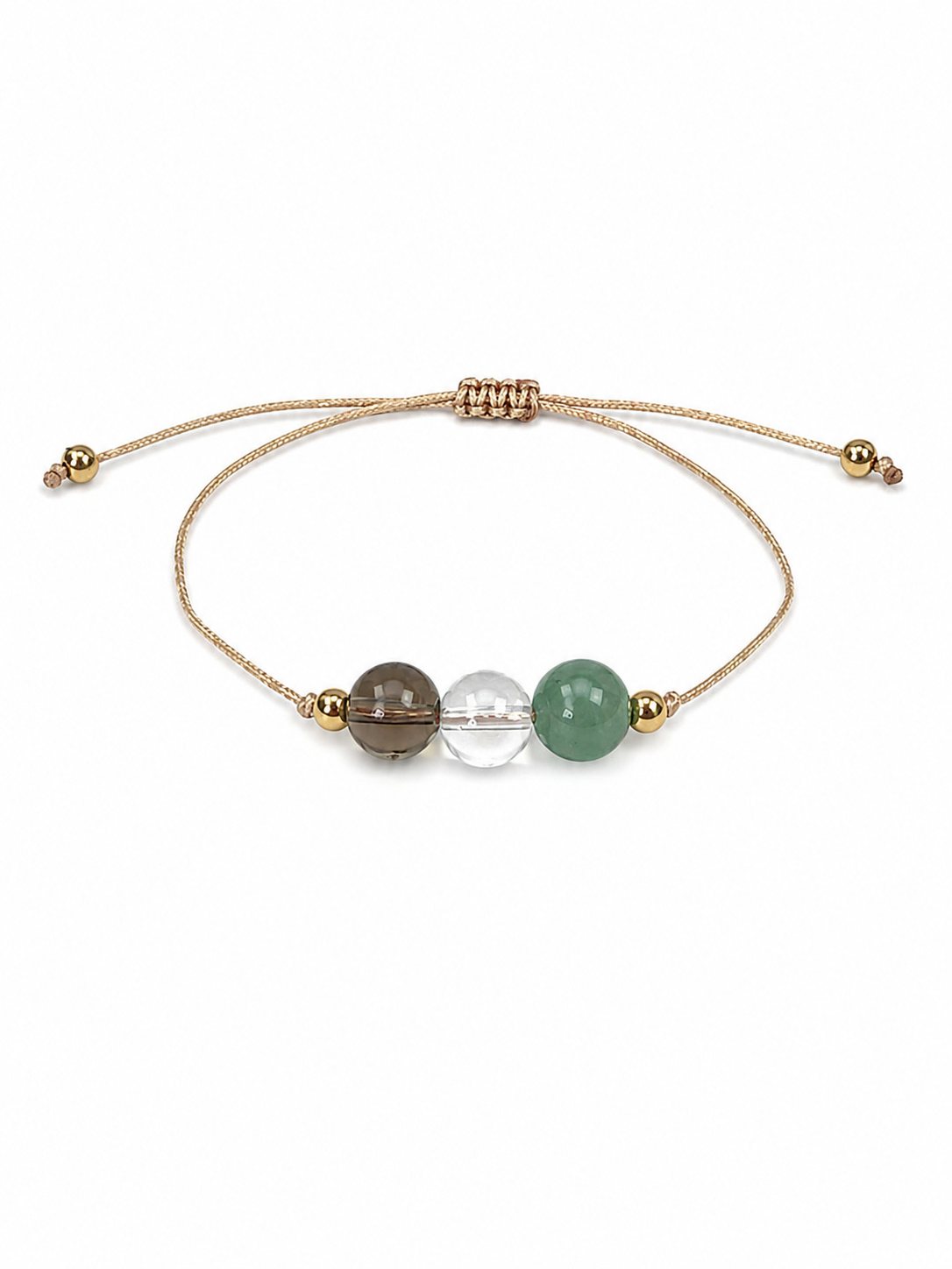 Smoky Quartz & Aventurine Bracelet: Crystal Prosperity, Friendship Jewelry