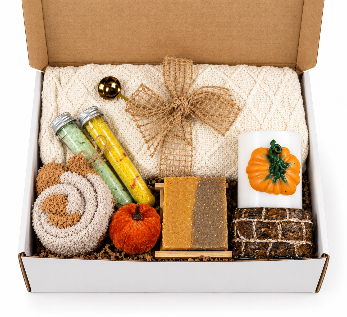 Fall Gift Basket for Her with Cozy Blanket, Autumn Care Package, Pumpkin Spice Gift Box, Fall Birthday Gift, Thanksgiving Gift for Women