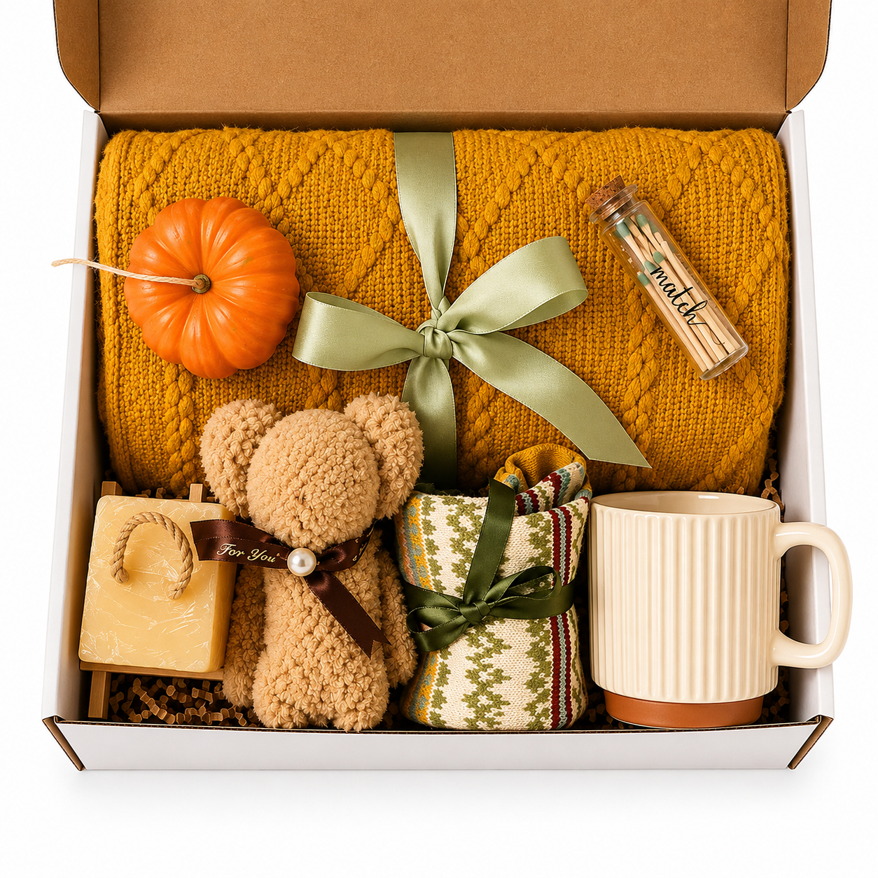 Fall Gift Basket for Her with Cozy Blanket, Autumn Care Package, Pumpkin Spice Gift Box, Fall Birthday Gift, Thanksgiving Gift for Women