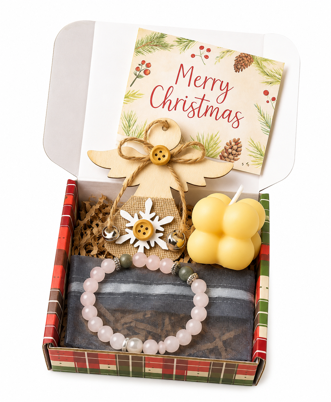 Mignonne Mini Boîte Cadeau Faite à la Main Pensée pour Toi, Boîte Cadeau de Noël Bien-être, Cadeau Réconfortant Juste Parce que pour Elle