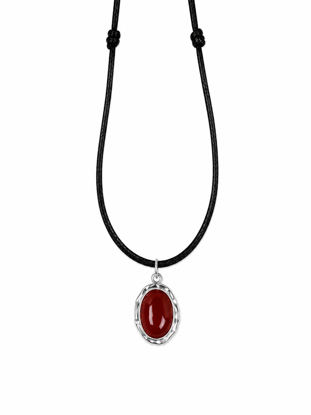 Carnelian Sterling Silver Protection Necklace: Adjustable Y2K