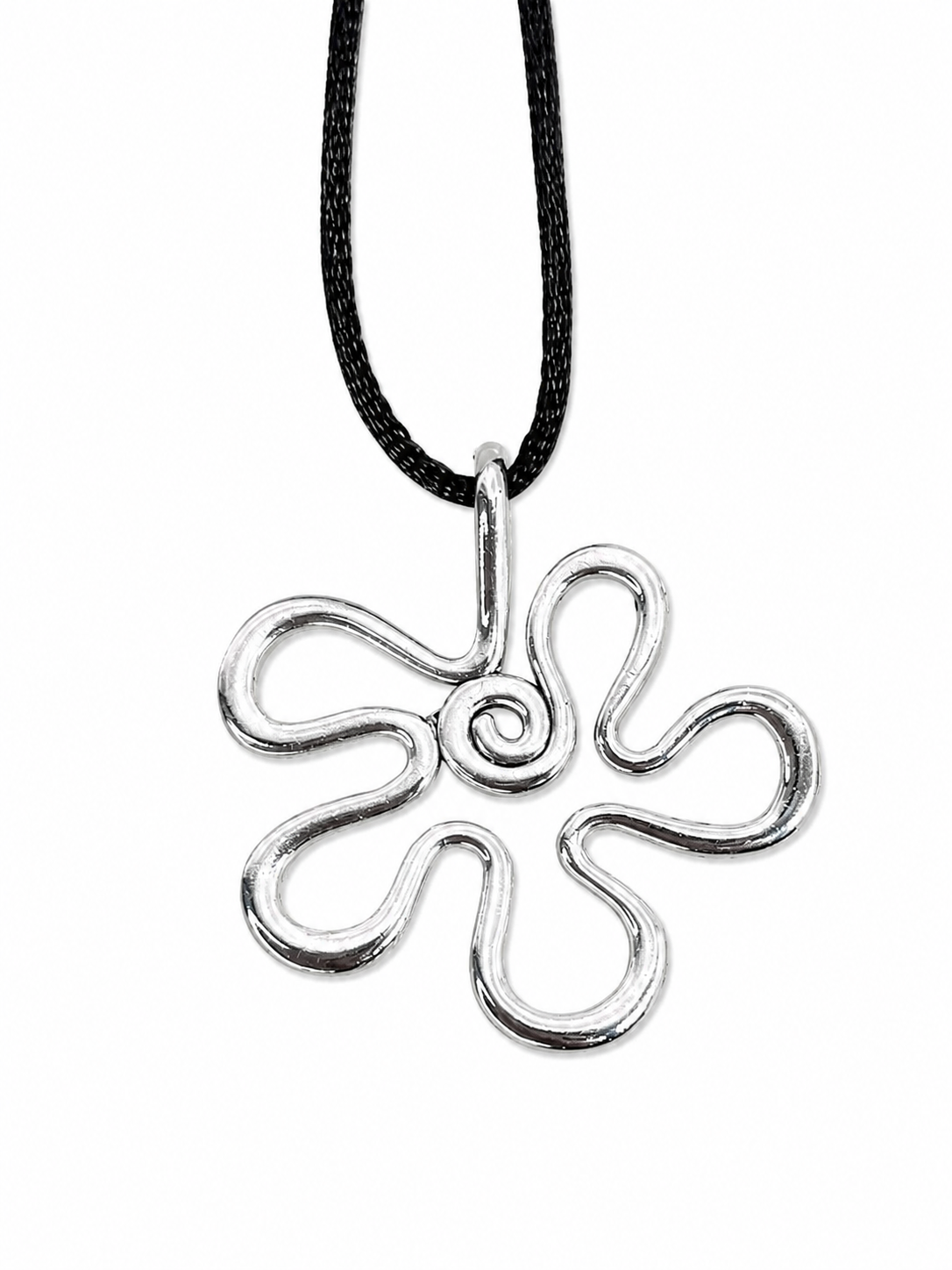 Minimalist Flower Statement Necklace: Adjustable Cord, Sister Gift