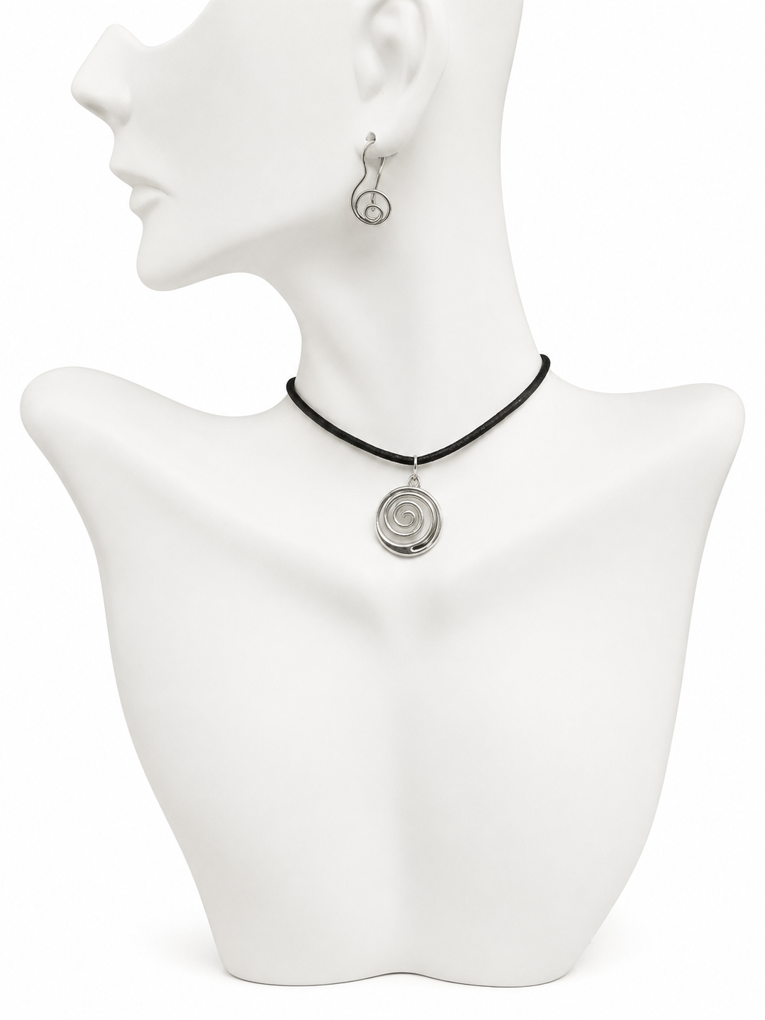 Spiral Evil Eye Necklace: Adjustable Cord, Y2K Protection