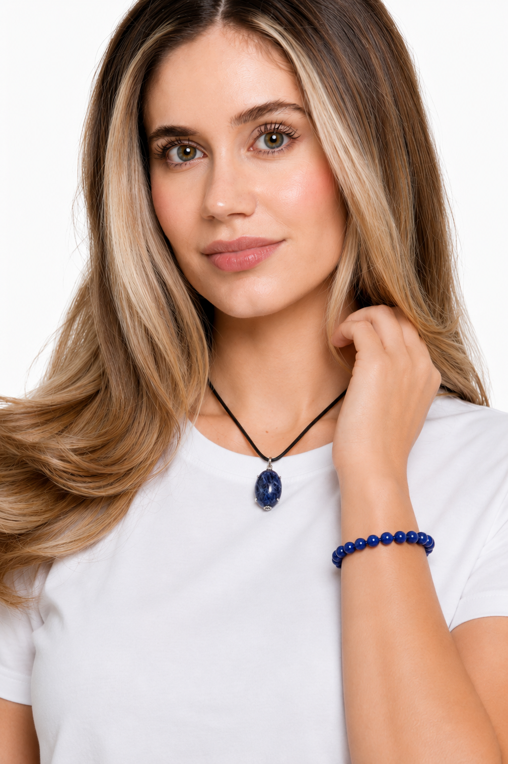 🔷 Lapis Zoisite Necklace – Lapis Lazuli Pendant, Y2K Protection Necklace