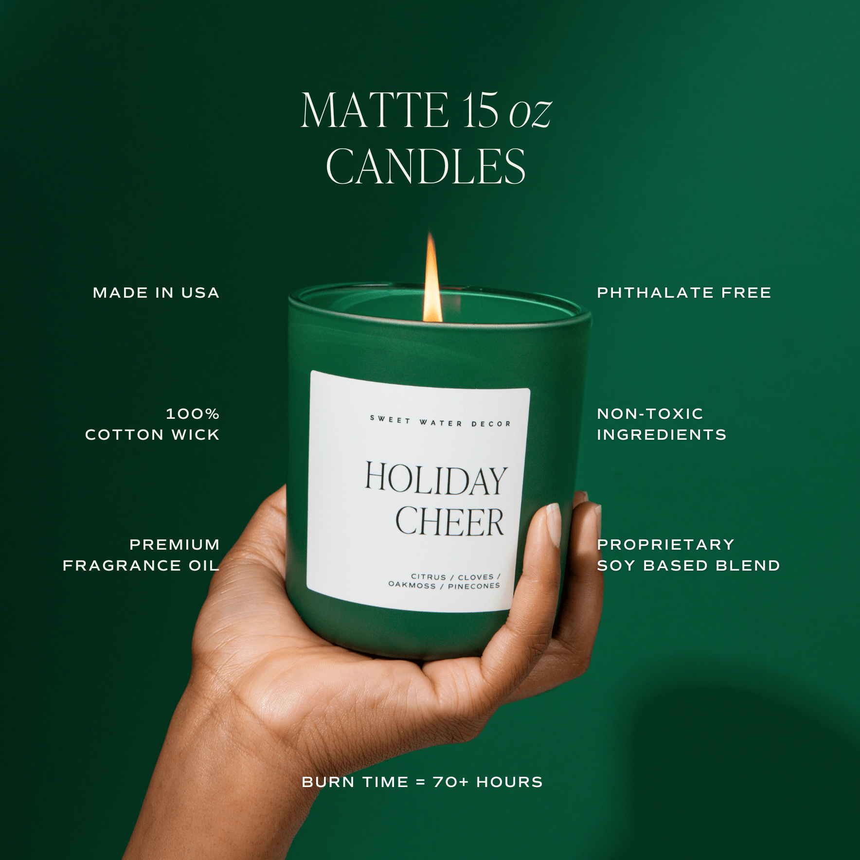 Snow Covered Pines Candle - Green Matte Jar, 15 oz - view 5