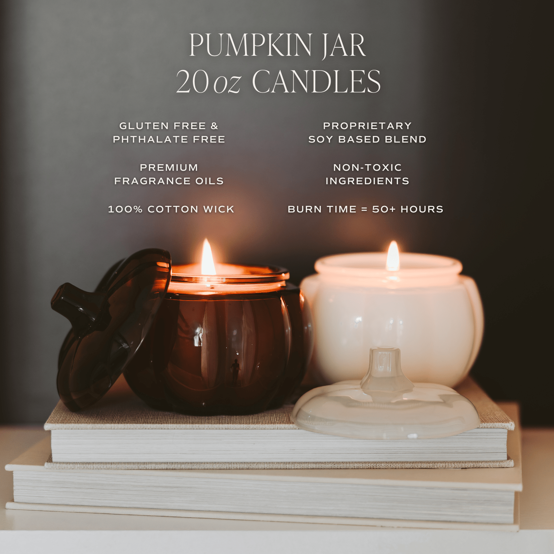 Hello Fall Pumpkin Candle - Amber Glass Jar, 20 oz - view 6