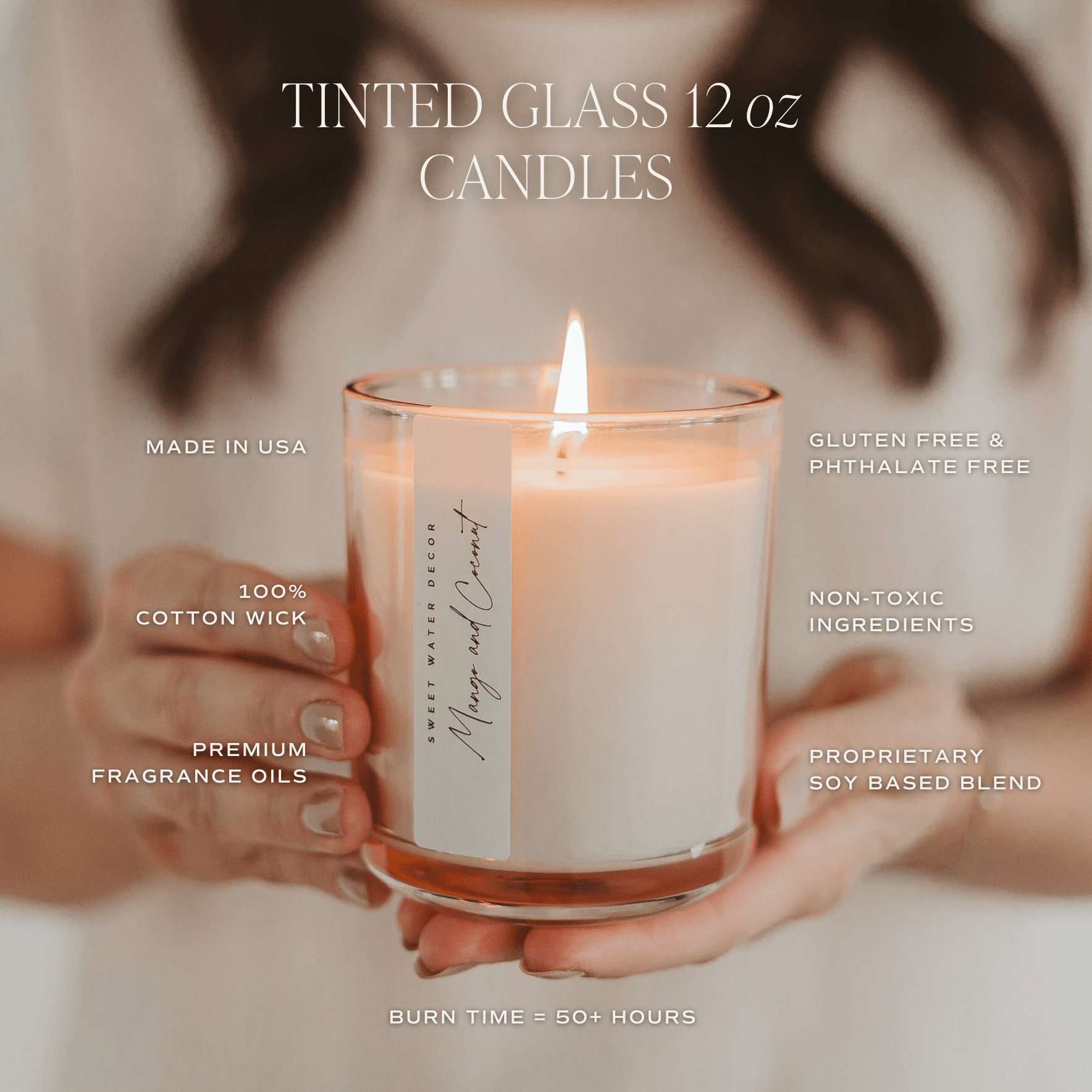 Hello Fall Soy Candle - Tinted Glass Jar, 12 oz - view 3
