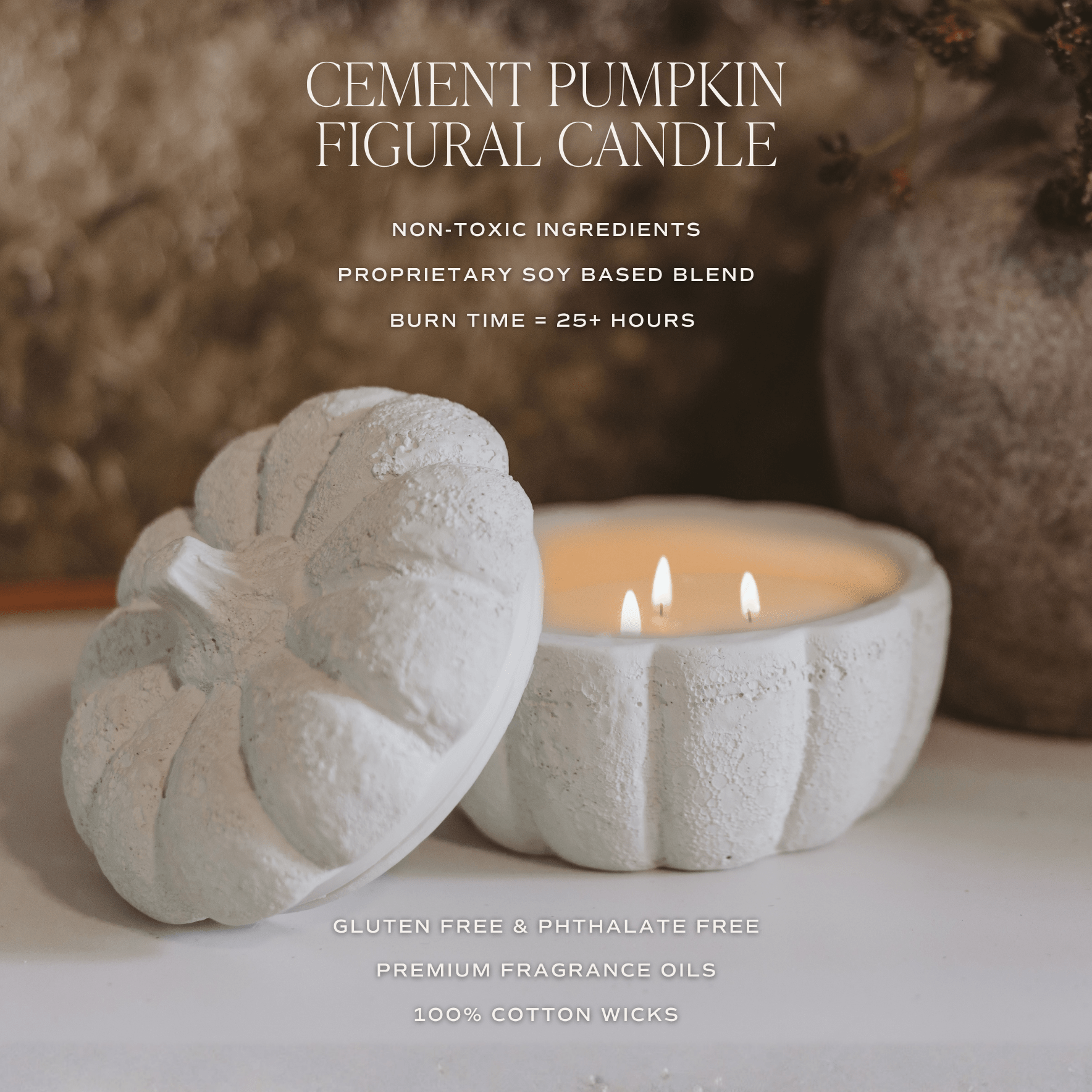 Cashmere Vanilla Pumpkin Candle - Cement Jar, 13.5 oz - view 6