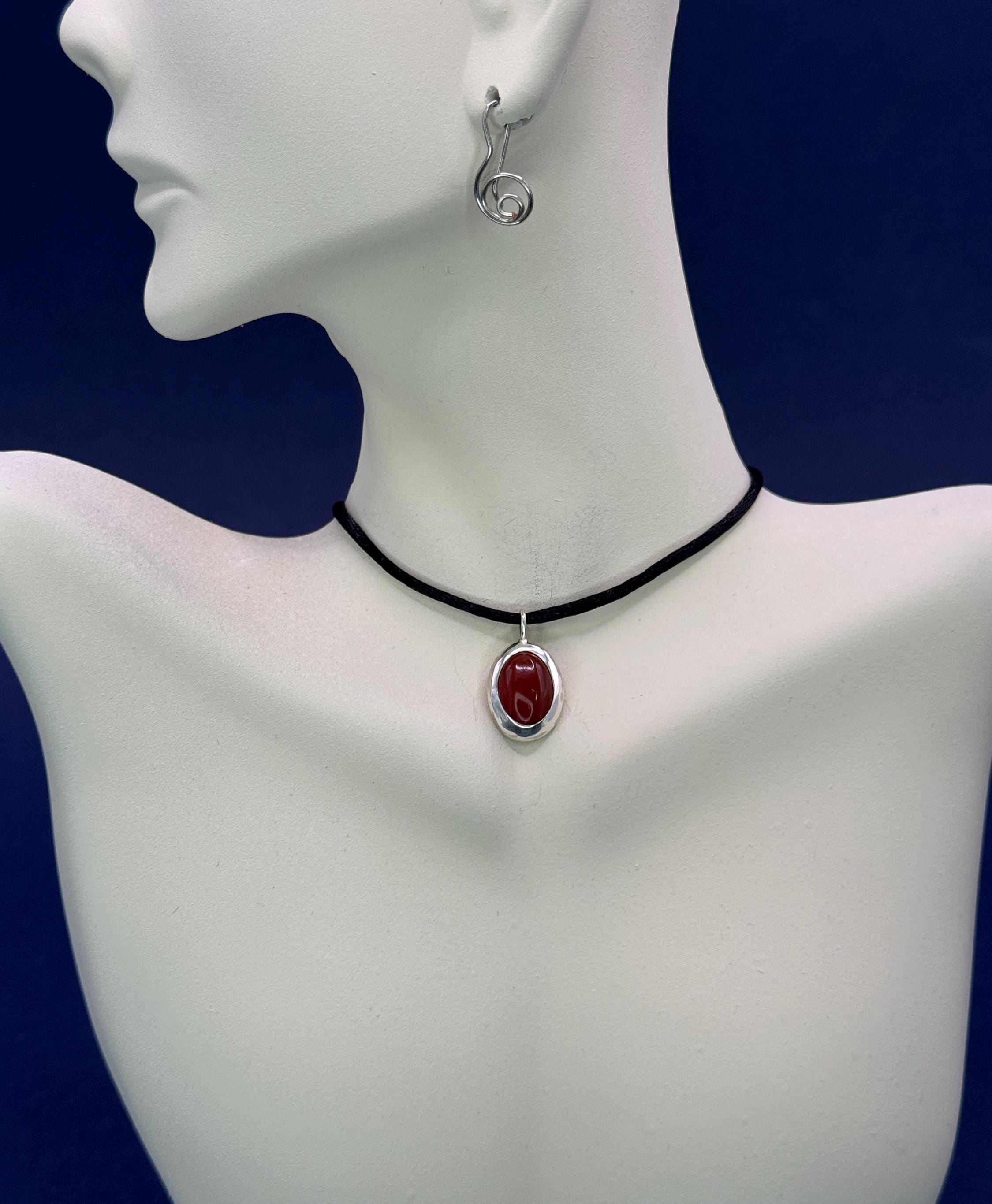 Carnelian necklace, Handmade necklace, Minimalist necklace, Y2k necklace, 30th birthday gift, Simple necklace, Unique necklace, Pendant necklace