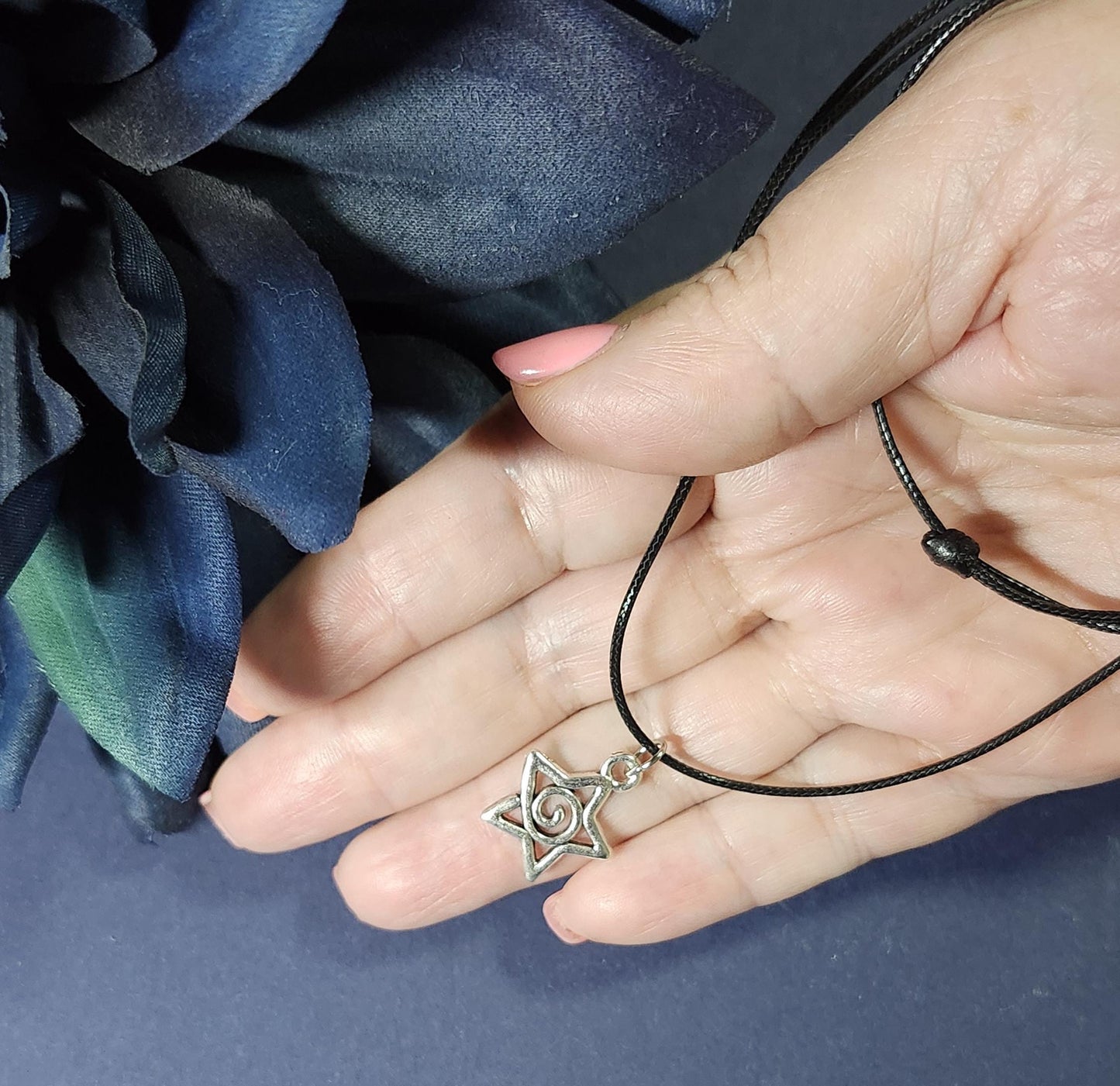 Star pendant necklace, Y2K necklace, minimalist necklace, Protection necklace, Spiral necklace, 16th birthday gift, 18th birthday gift, 21st birthday gift, 25th birthday gift,  friendship necklace,  best friend necklace
