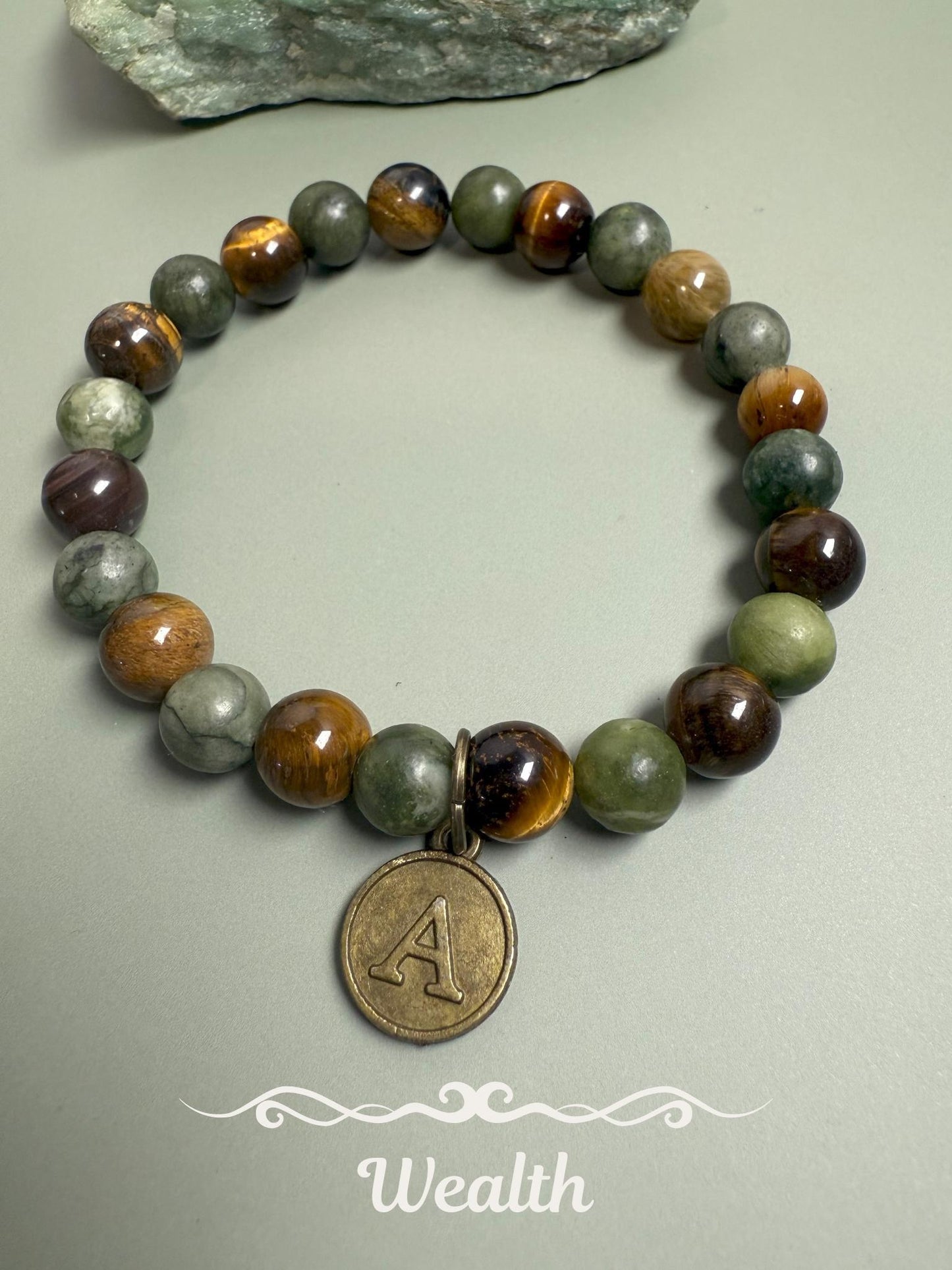 personalized jewelry, gemstone manifest, energy friend evil, boho gift for wealth, stabilizing bohemian, meditation spiritual, abundance grounding, wristband accessory, talisman anniversary, graduation birthday, fortune positive man, metaphysical balance, harmony crystal luck