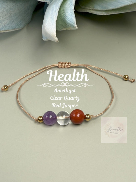 Get well soon gift, Amethyst Jasper thin adjustable bracelet, Get well soon beaded bracelet, Chronic Illness friendship Quartz bracelet
