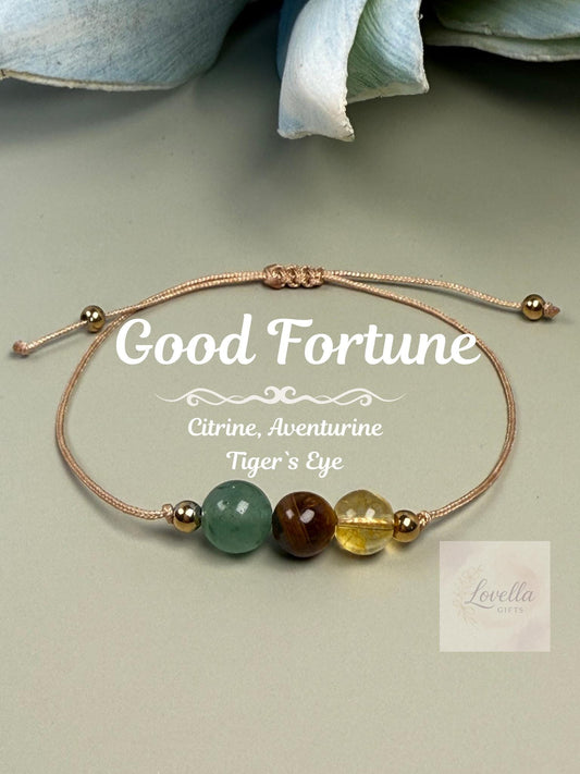 Aventurine Citrine Tiger's Eye Bracelet: Friendship, Sister, Retirement Gift