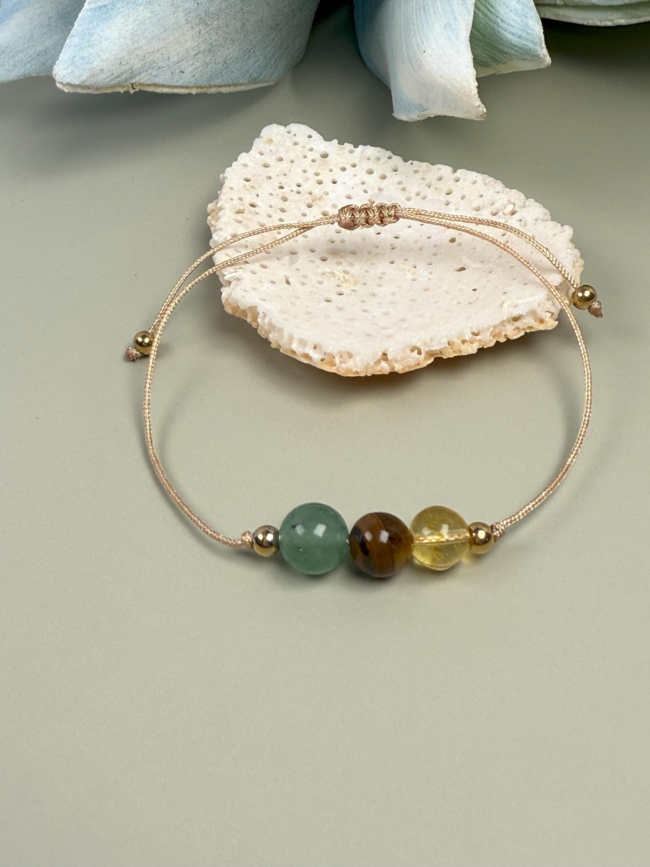 Aventurine Citrine Tiger's Eye Bracelet: Friendship, Sister, Retirement Gift