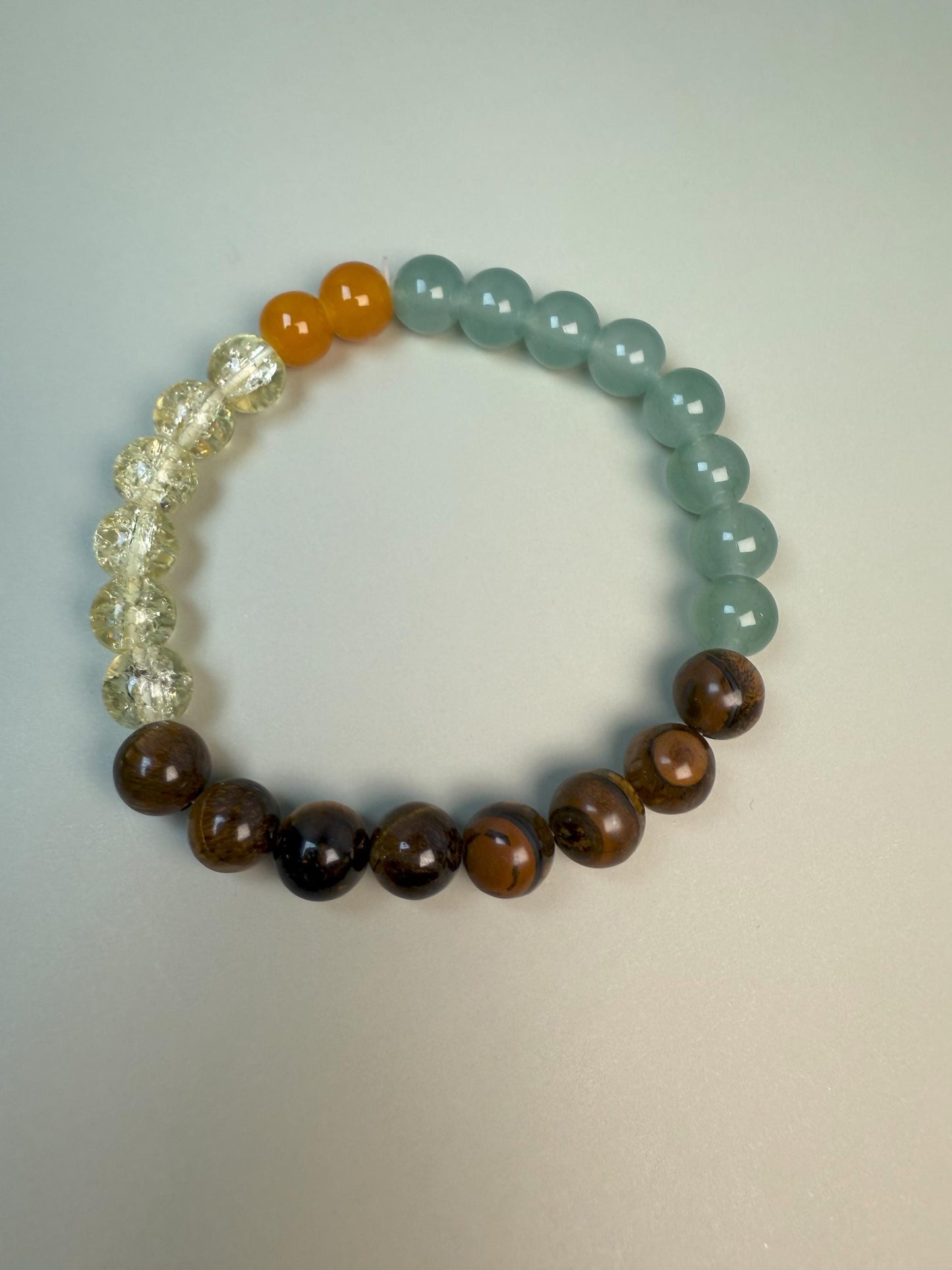Aventurine, Citrine & Tiger&#39;s Eye Quartz Bracelet: Mother-Daughter Gift, Birthstone Jewelry for Couples