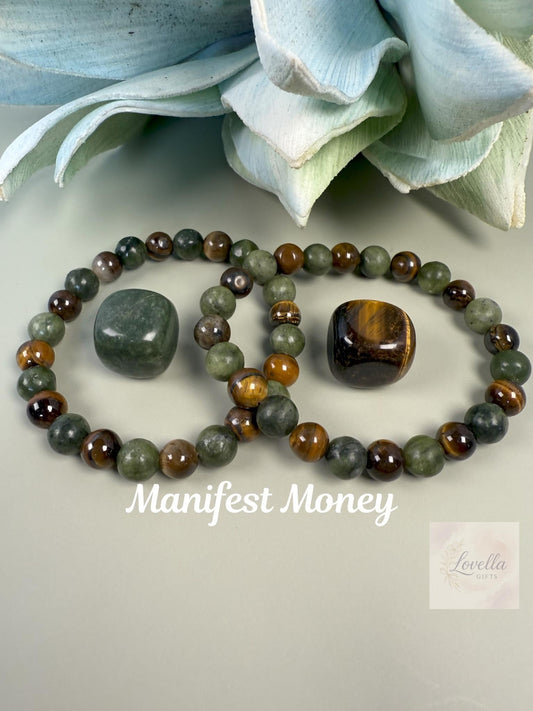 Spiritual jewelry, Positive affirmation, Meditation Jewelry, Chakra jewelry, Healing Chakra, Manifest Money, Bracelet Set, Protection jewelry, Evel Eye Jewelry, Jade Bracelet, Tigers eye bracelet, Tiger eye jewelry, Mom Birthday gift