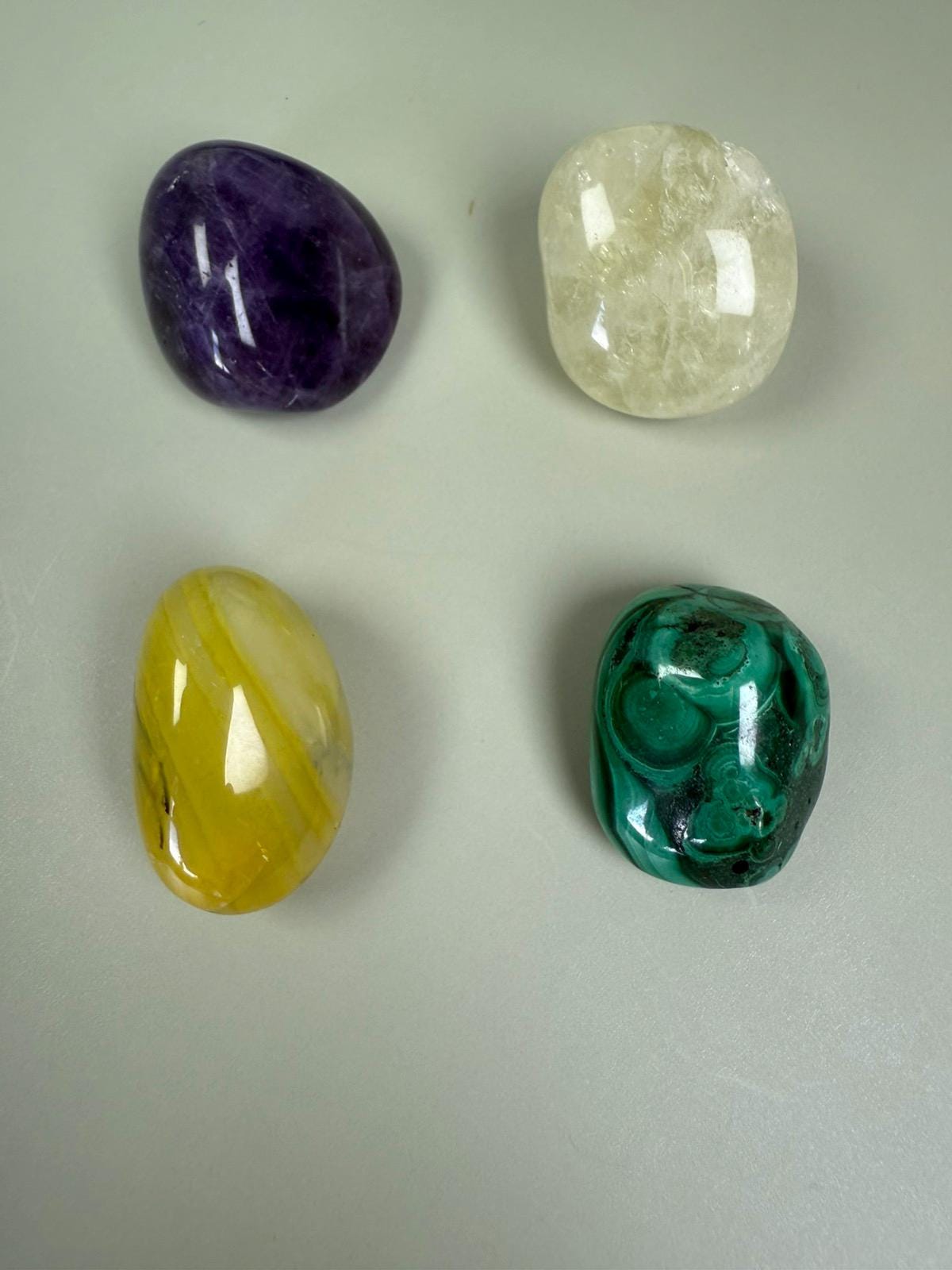 Prosperity Crystal Gift Set: Citrine, Amethyst, Malachite, Clear Quartz