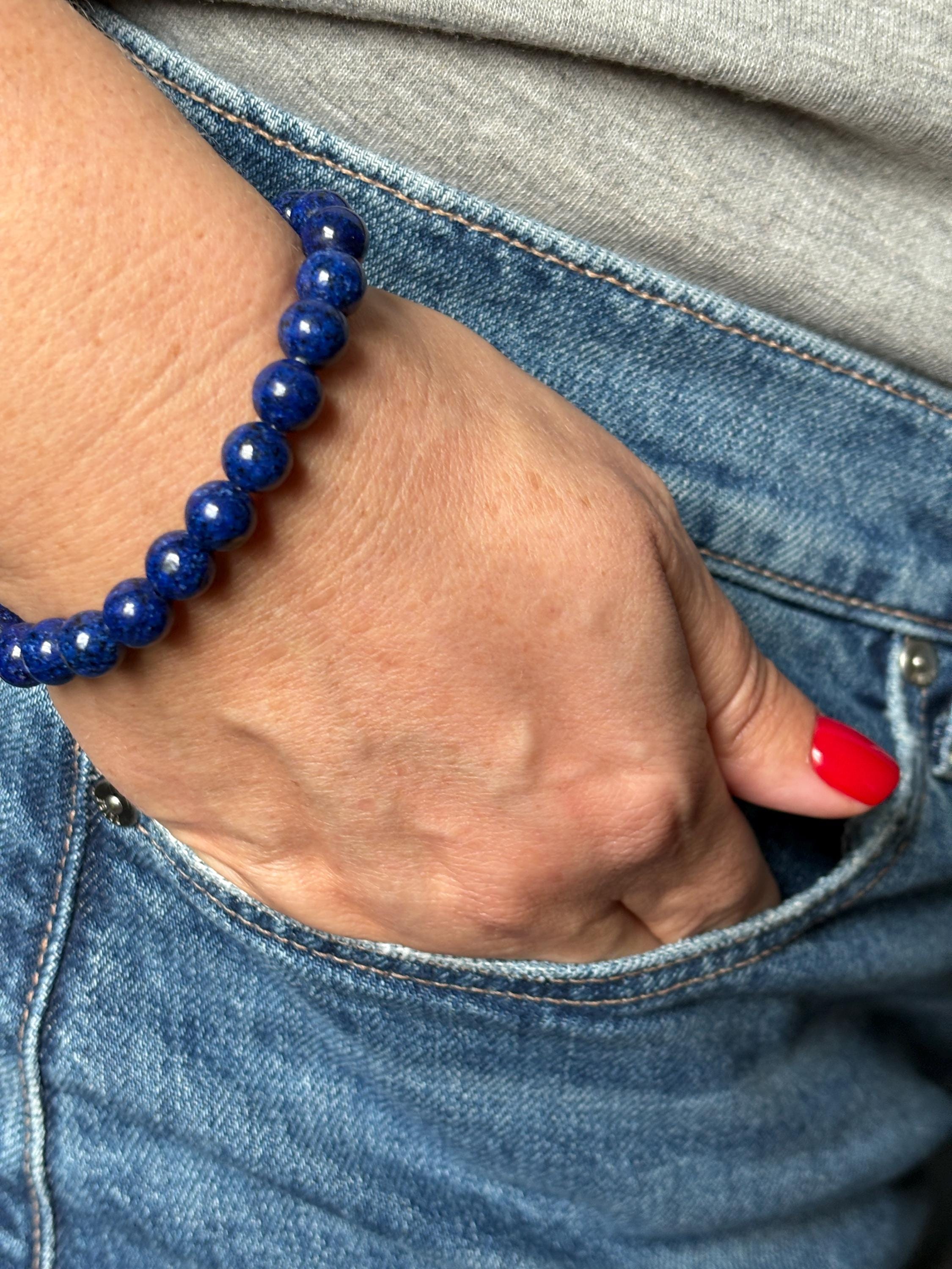 Lapis lazuli Protection Bracelet Lapis Crystal Beaded Friendship Bracelet Chakra Bracelet Healing Crystals Blue Bracelet Retirement gift