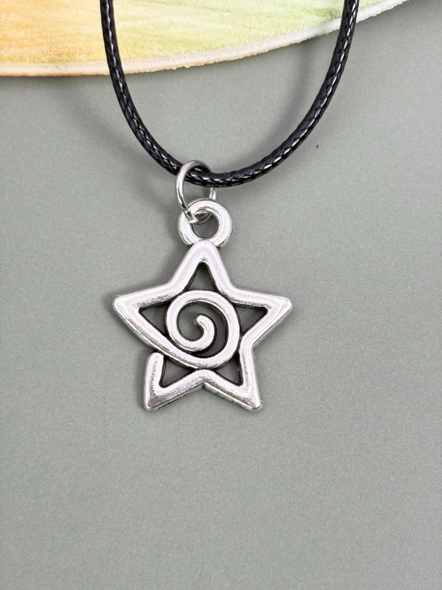 Star pendant necklace, Y2K necklace, minimalist necklace, Protection necklace, Spiral necklace, 16th birthday gift, 18th birthday gift, 21st birthday gift, 25th birthday gift,  friendship necklace,  best friend necklace