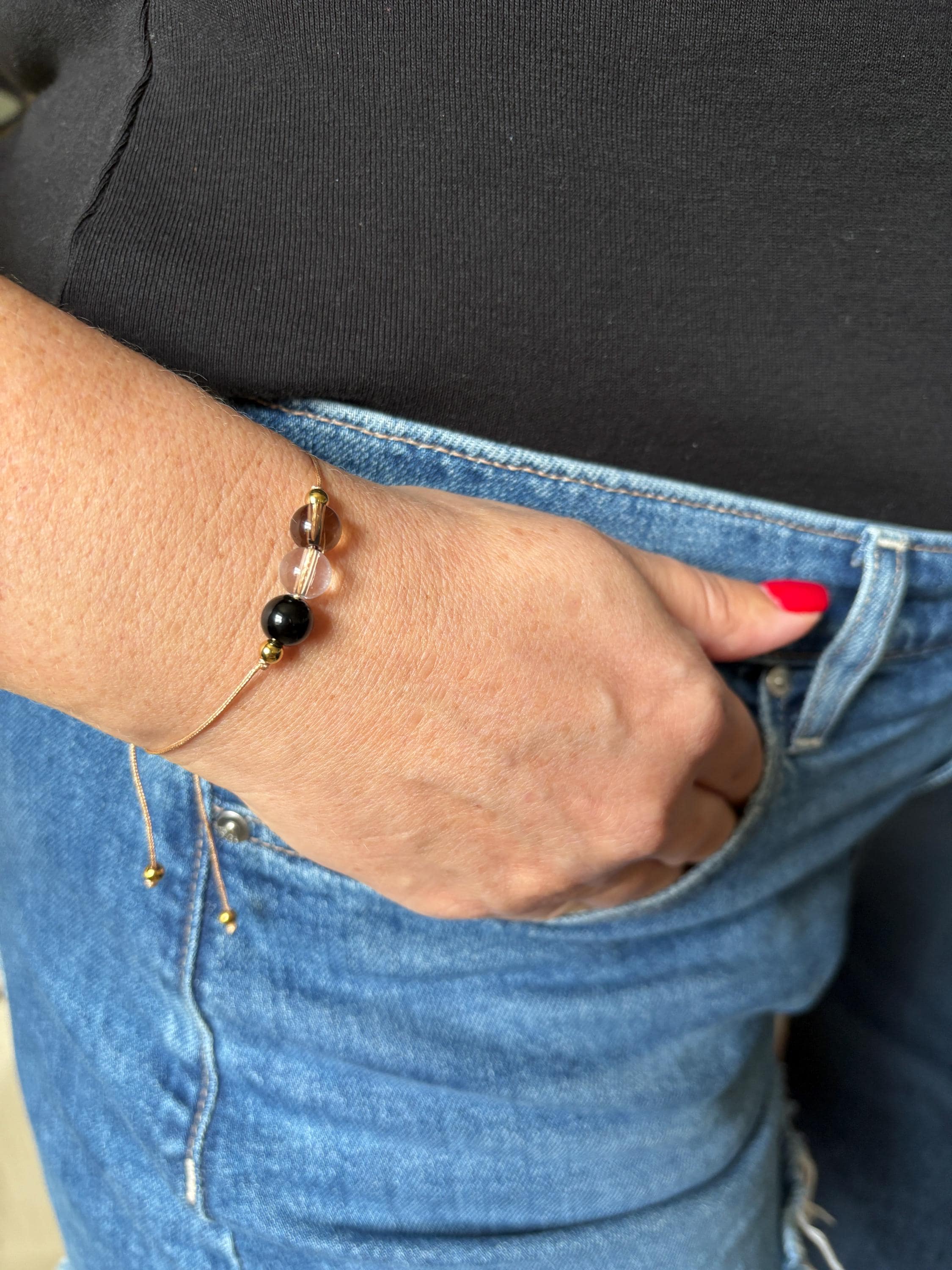 Beaded bracelet, smoky quartz, clear quartz, Healing crystals, Protection bracelet, beaded bracelets, bracelet for women, crystal bracelet, chakra bracelet,gemstone bracelet, Evil Eye bracelet, Big sister gift,   thank you gift