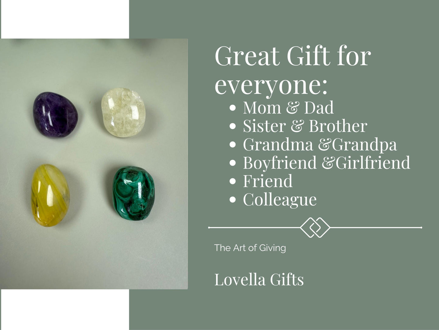 Prosperity Crystal Gift Set: Citrine, Amethyst, Malachite, Clear Quartz