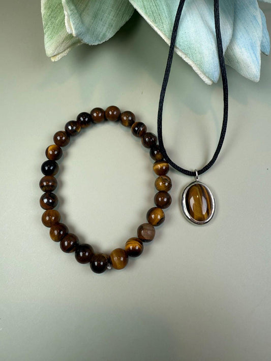 Tigers Eye Protection necklace -mother of groom gift, mother of the bride, mama necklace