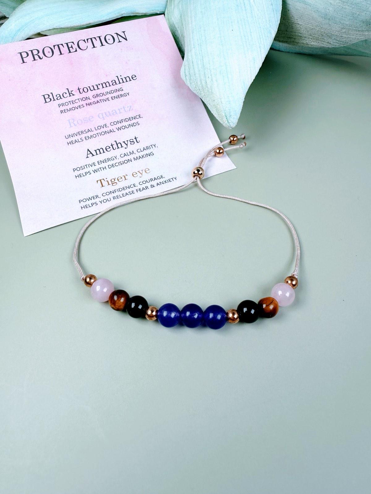Beaded bracelet, smoky quartz, clear quartz, Healing crystals, Protection bracelet, beaded bracelets, bracelet for women, crystal bracelet, chakra bracelet, gemstone bracelet, Evil Eye bracelet, Big sister gift, thank you gift