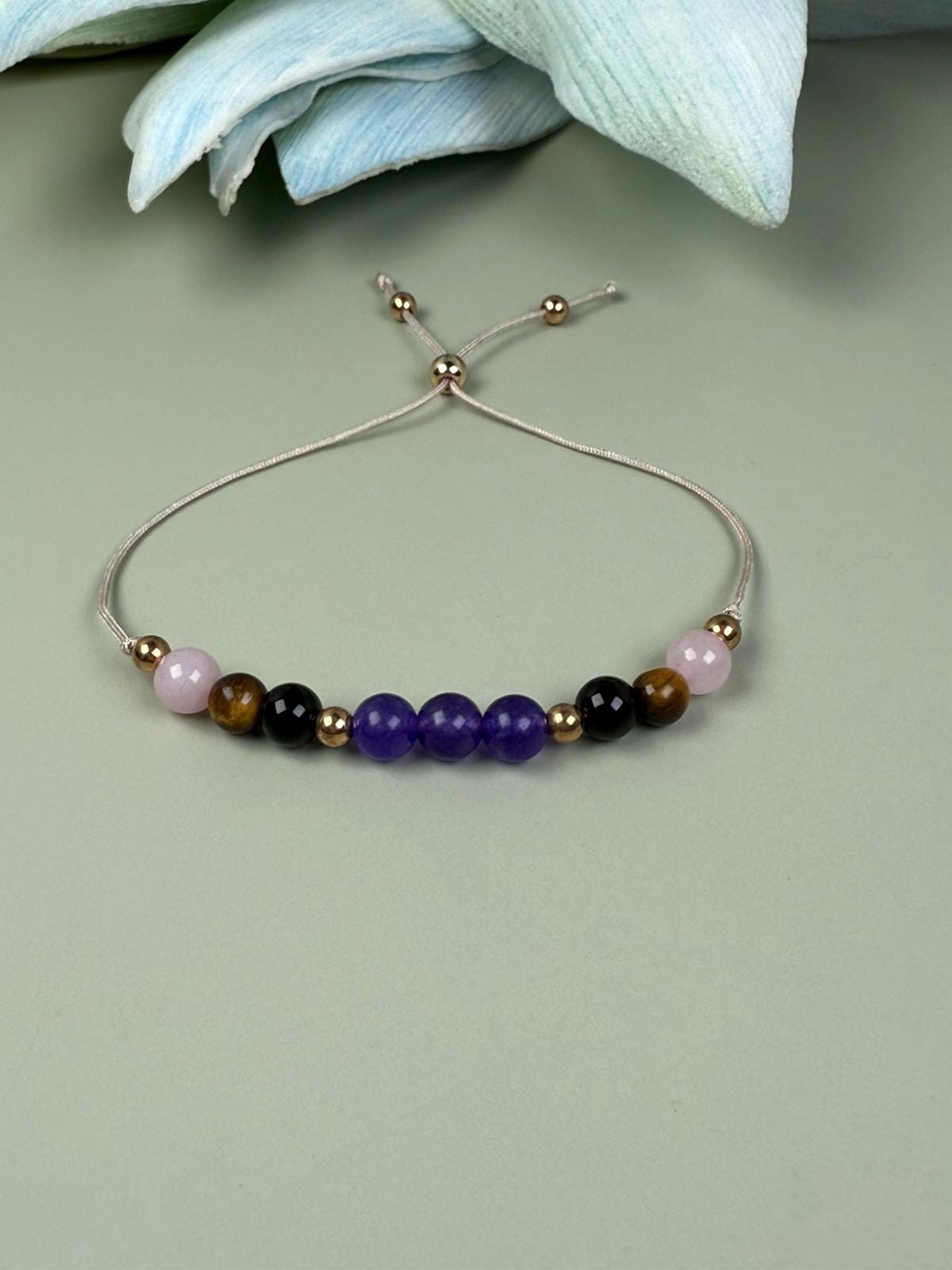 Beaded bracelet, smoky quartz, clear quartz, Healing crystals, Protection bracelet, beaded bracelets, bracelet for women, crystal bracelet, chakra bracelet, gemstone bracelet, Evil Eye bracelet, Big sister gift, thank you gift