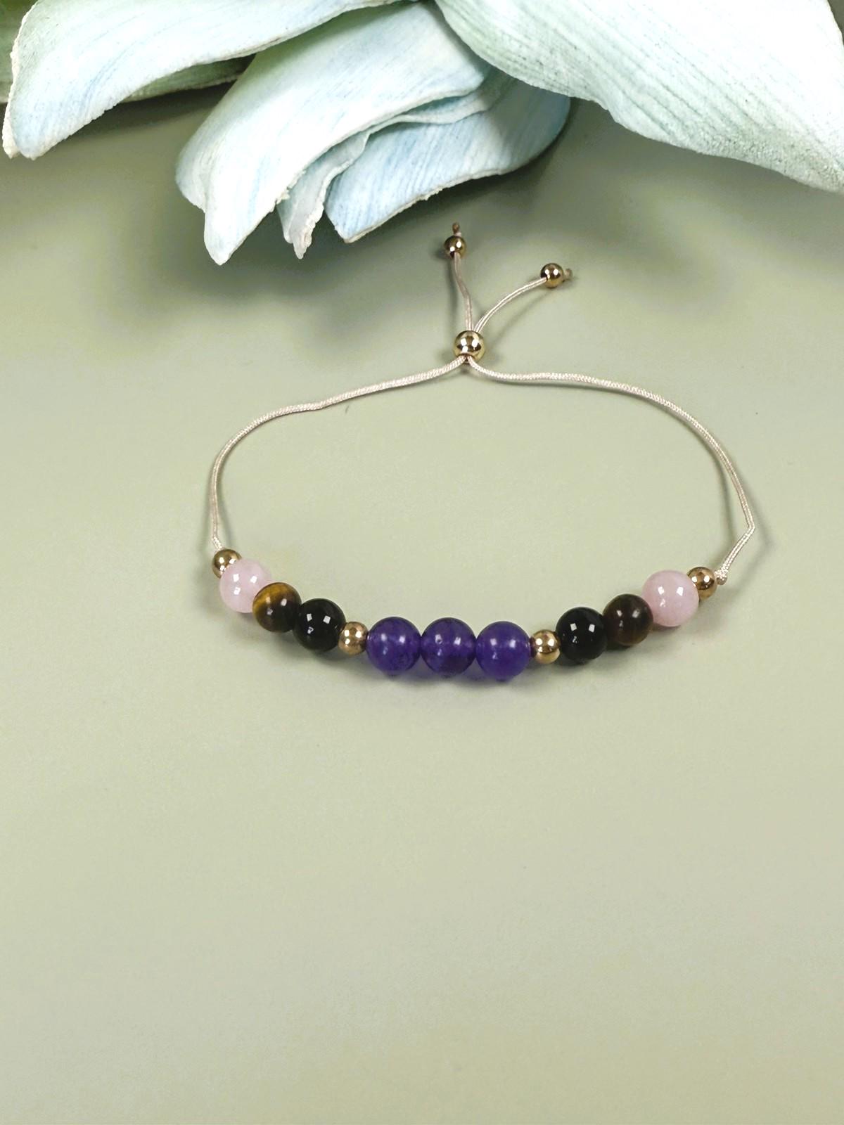 Beaded bracelet, smoky quartz, clear quartz, Healing crystals, Protection bracelet, beaded bracelets, bracelet for women, crystal bracelet, chakra bracelet, gemstone bracelet, Evil Eye bracelet, Big sister gift, thank you gift