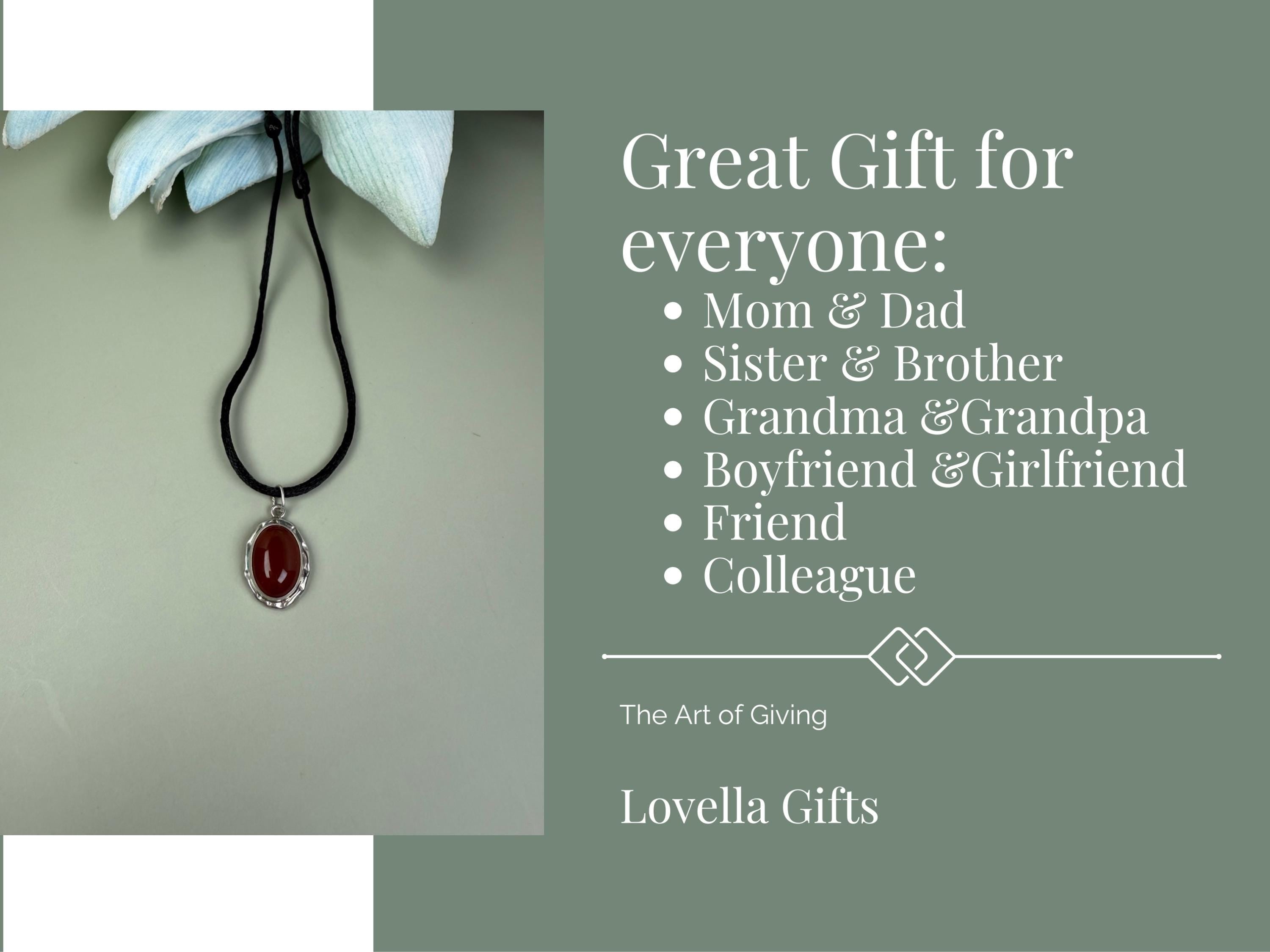 Simple Handmade Carnelian Everyday Necklace, Protection Big sister gift, Mama necklace, Y2k waterproof jewelry, 40th 50th birthday gift