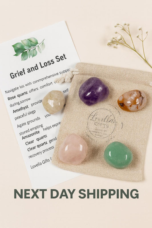 Healing Crystals for Grief and Loss Memorial Bereavement Gift Set Celebration of Life Calming Crystal Collection Stress Relief Gemstone Set