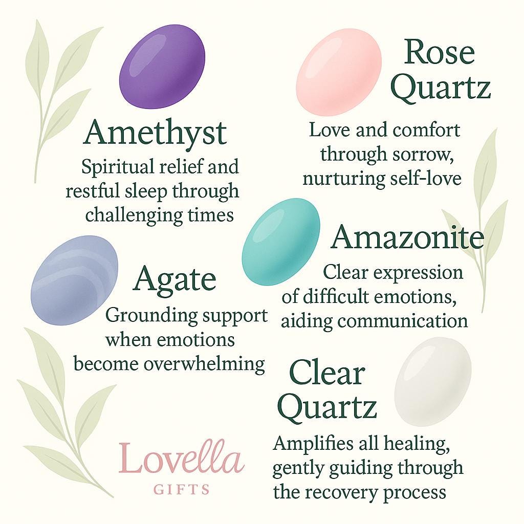 Healing Crystals for Grief and Loss Memorial Bereavement Gift Set Celebration of Life Calming Crystal Collection Stress Relief Gemstone Set