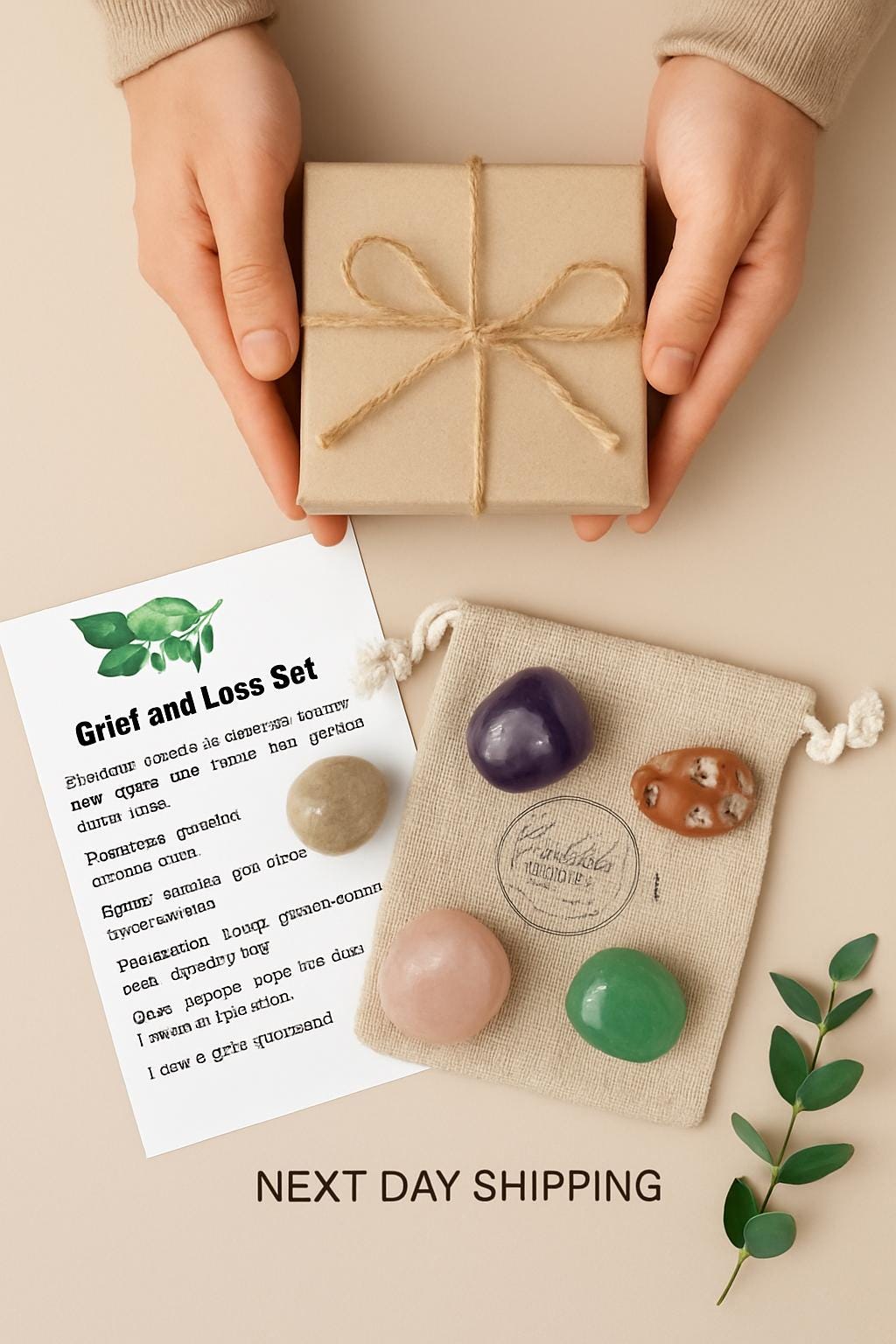 Healing Crystals for Grief and Loss Memorial Bereavement Gift Set Celebration of Life Calming Crystal Collection Stress Relief Gemstone Set
